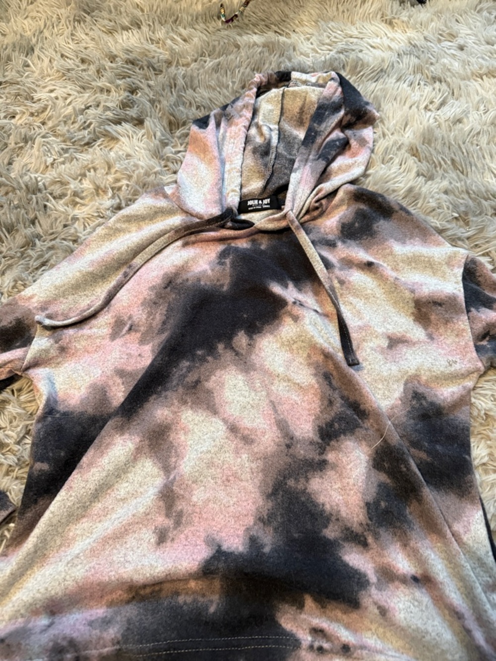 Pink & Black Tie-Dye Hoodie